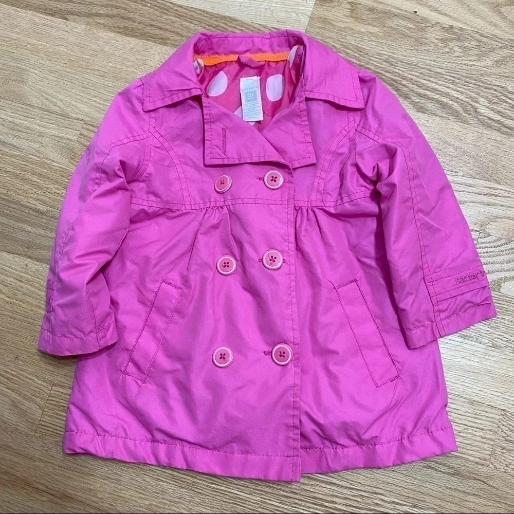 Carter’s Double Breasted Light Pea Coat Jacket 3T Girls